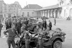 US 45th Infantry Division Thunderbirds Personnel & Vehicles in Grenoble, Southern France - September 1944