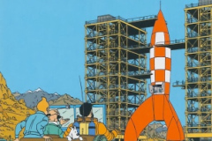 carte postale Tintin Objectif Lune