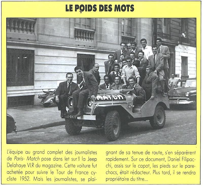 Jeep Delahaye publiée par Paris Match